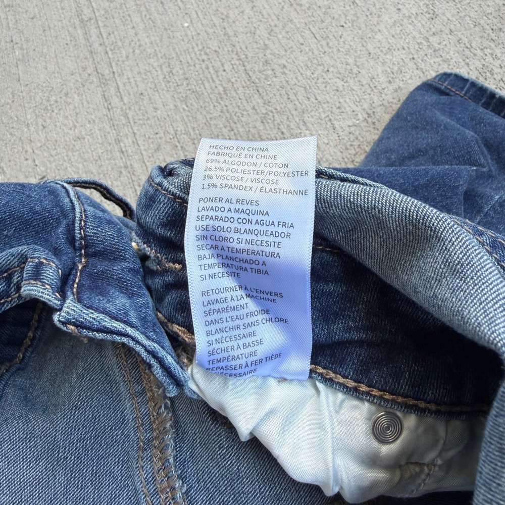 Gemma Rae Denim Short Overalls Medium Distressed Stretch Bib Romper Blue - Picture 5 of 11